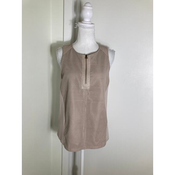 Neiman Marcus Perforated Leather Shell Sz M - Picture 1 of 3